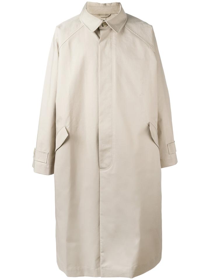 Hed Mayner Bonded British Millerain Coat, Adult Unisex, Size: Medium, Nude/neutrals, Cotton