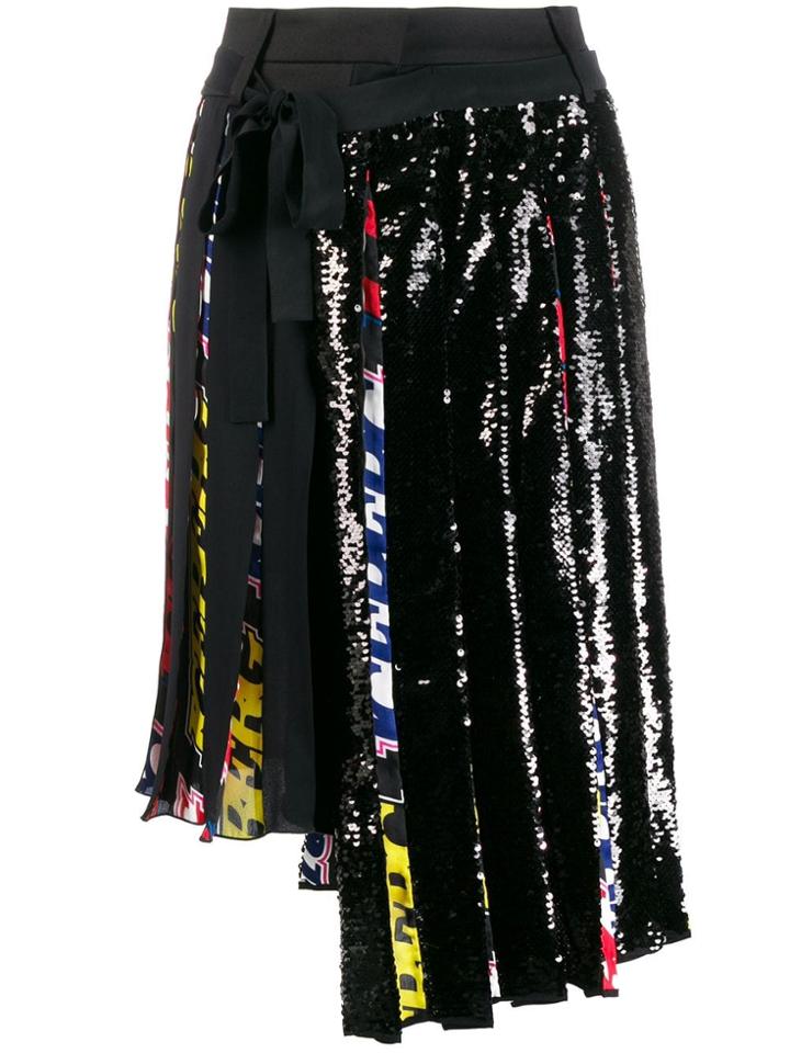 Iceberg Asymmetric Pleated Skirt - Black