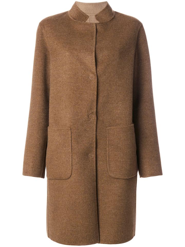 Manzoni 24 Single Breasted Coat - Brown