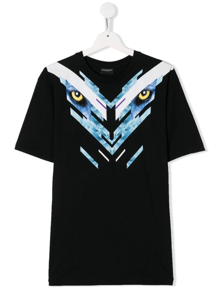 Marcelo Burlon County Of Milan Kids Teen Eye Print T-shirt - Black