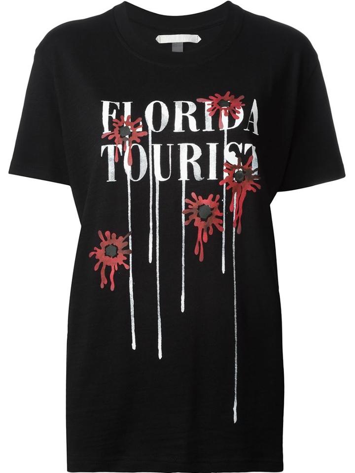 Off-white Florida Tourist Print T-shirt, Women's, Size: S, Black, Cotton