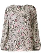 Lily And Lionel Doodle Leopard Print Livia Blouse - Grey