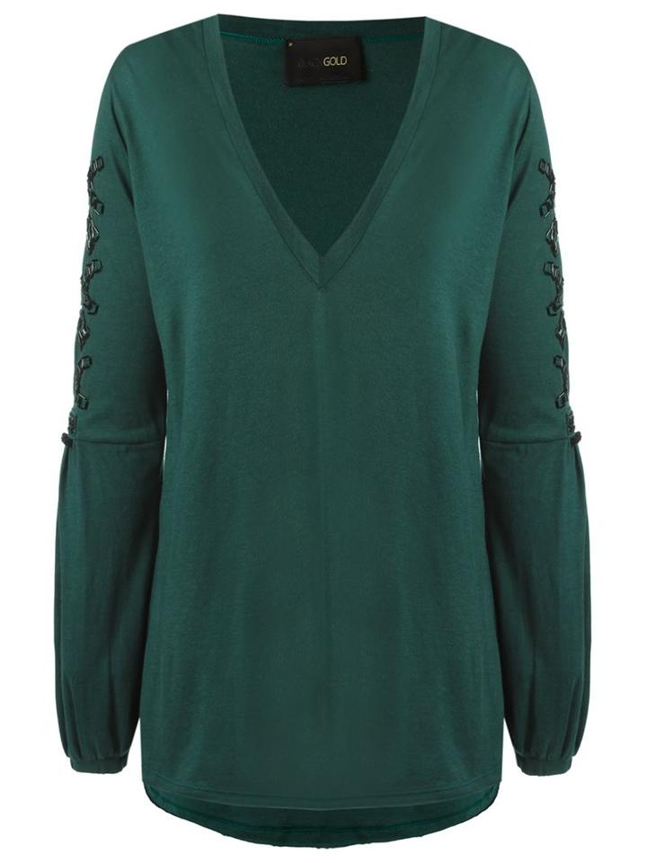 Andrea Bogosian Embellished Blouse, Women's, Size: Pp, Green, Cotton