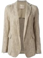Erika Cavallini Open Front Blazer, Women's, Size: 42, Nude/neutrals, Cotton/polyamide/spandex/elastane/cotton
