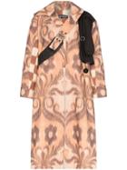 Chopova Lowena Floral Print Shoulder Belt Coat - Brown