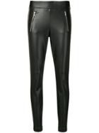 Cambio Faux Leather Skinny Trousers - Black