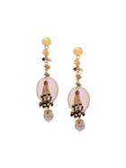 Gas Bijoux Serti Pondicherie Gem Earrings - Pink