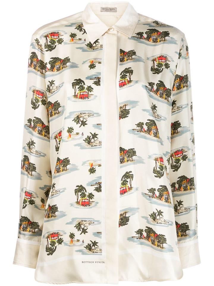 Bottega Veneta Tropical Print Shirt - Neutrals