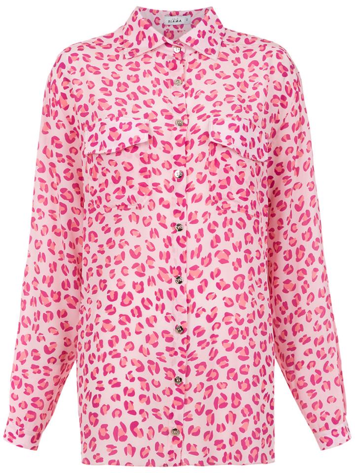 Amir Slama Jaguar Silk Shirt - Pink & Purple