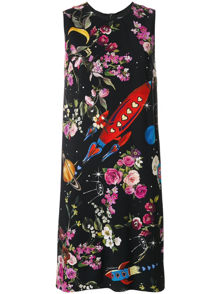 Dolce & Gabbana Space Print Dress - Black