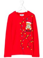 Moschino Kids Teen Teddy Bear Motif T-shirt - Red