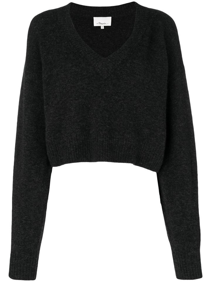 3.1 Phillip Lim Cropped Fitted Sweater - Grey