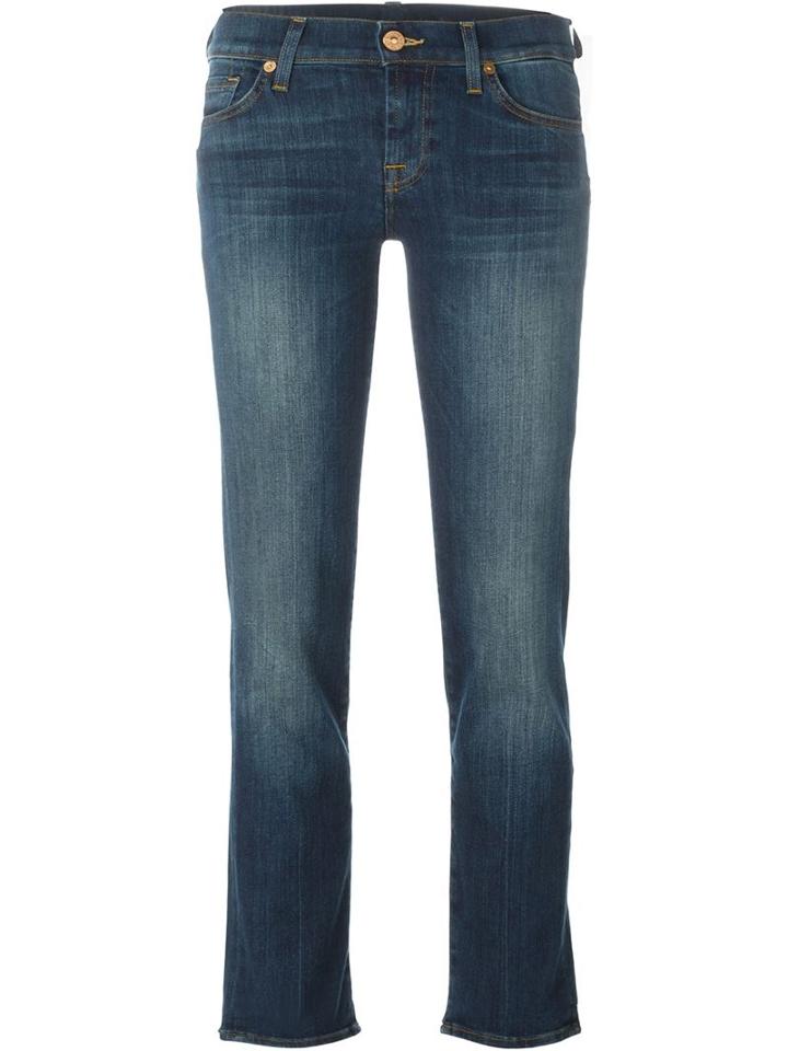 7 For All Mankind Roxanne Jeans, Women's, Size: 29, Blue, Cotton/elastodiene/spandex/elastane