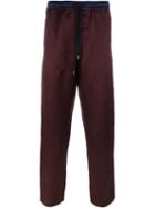 Andrea Pompilio Drawstring Trousers, Men's, Size: 50, Red, Linen/flax/viscose