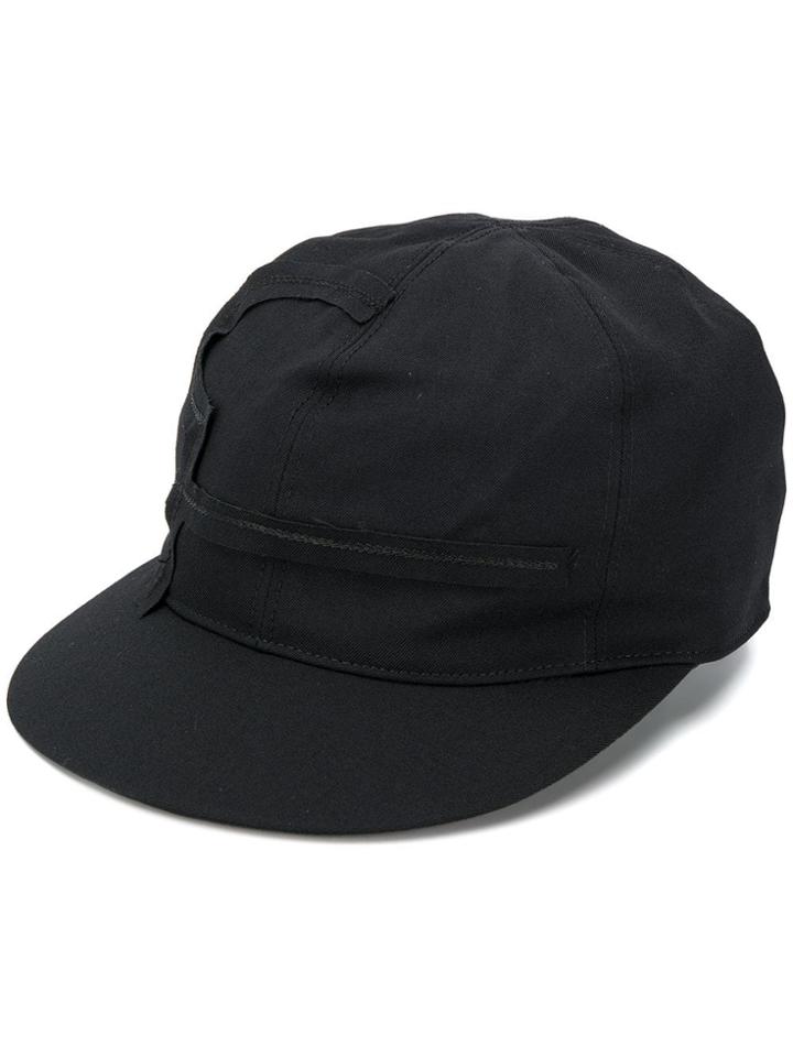 Yohji Yamamoto Appliqué Detail Cap - Black