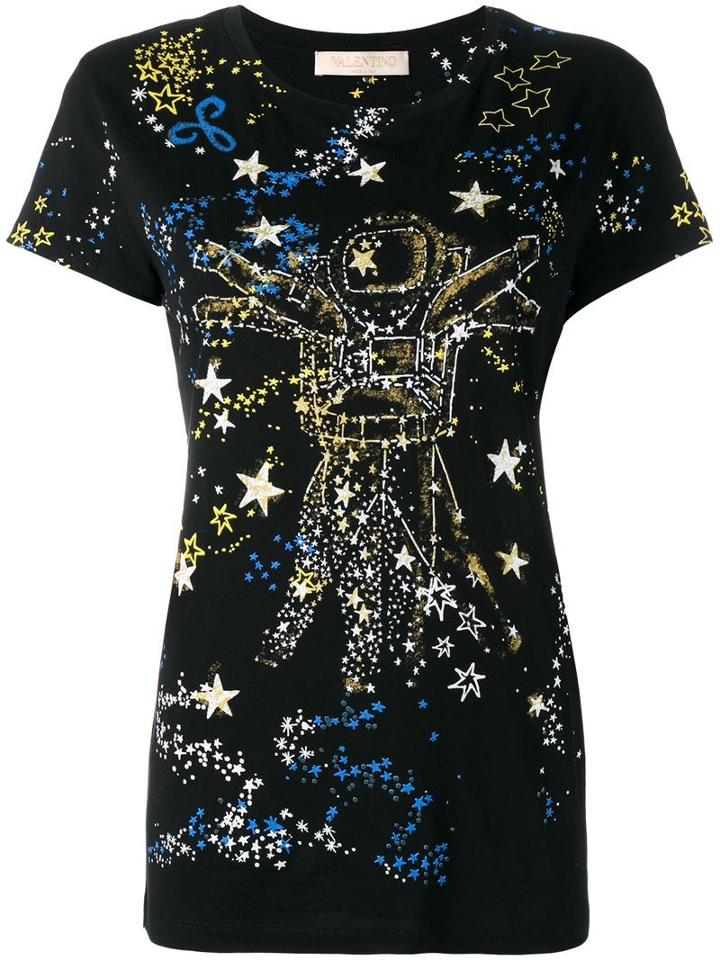 Valentino 'astro Couture' T-shirt, Women's, Size: Large, Black, Cotton