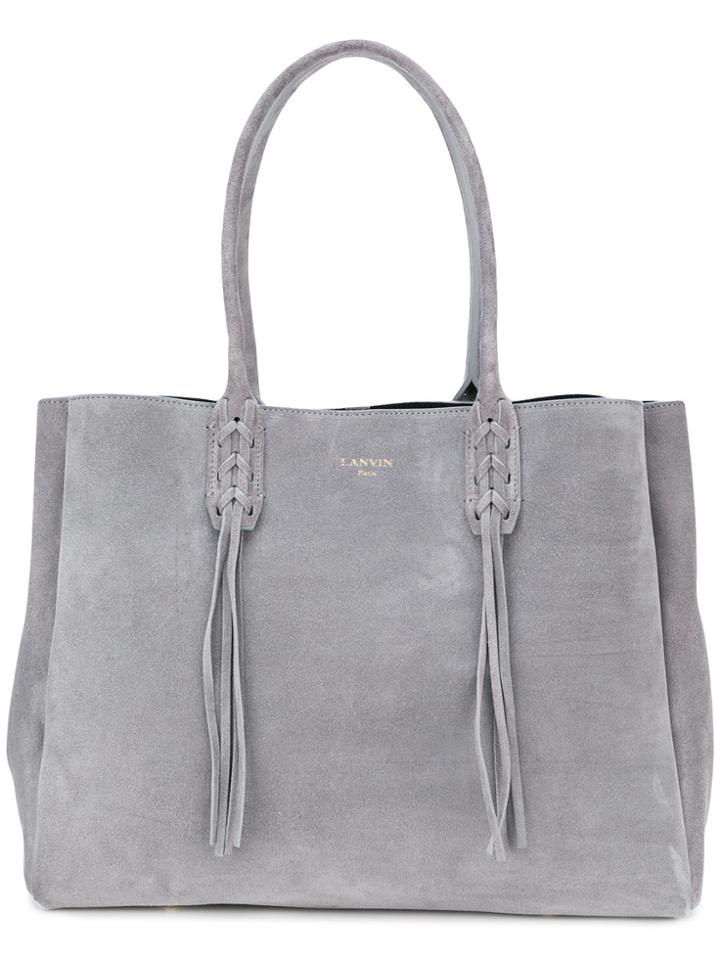 Lanvin Woven Detail Tote - Grey