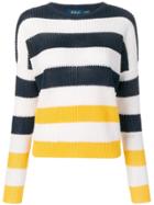 Polo Ralph Lauren Ribbed Knitted Striped Jumper - Blue