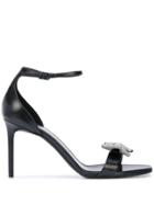 Saint Laurent 95mm Bow Sandals - Black
