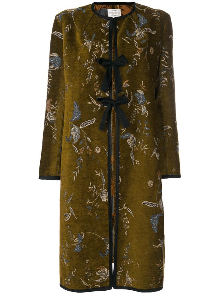 Forte Forte Floral Embroidered Coat - Brown