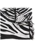 Roberto Cavalli Zabra Print Scarf, Women's, Black, Modal
