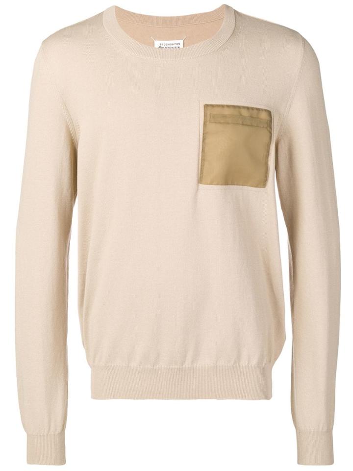 Maison Margiela Patch Pocket Knitted Jumper - Neutrals