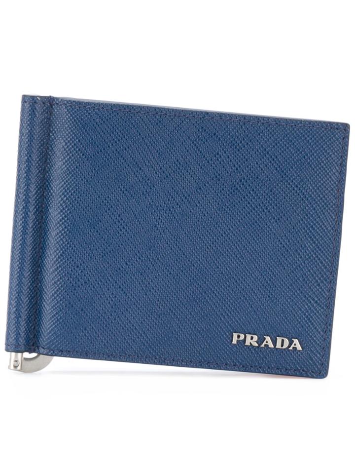 Prada Dual Tone Wallet - Blue