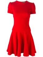 Alexander Mcqueen Pleated A-line Dress - Red