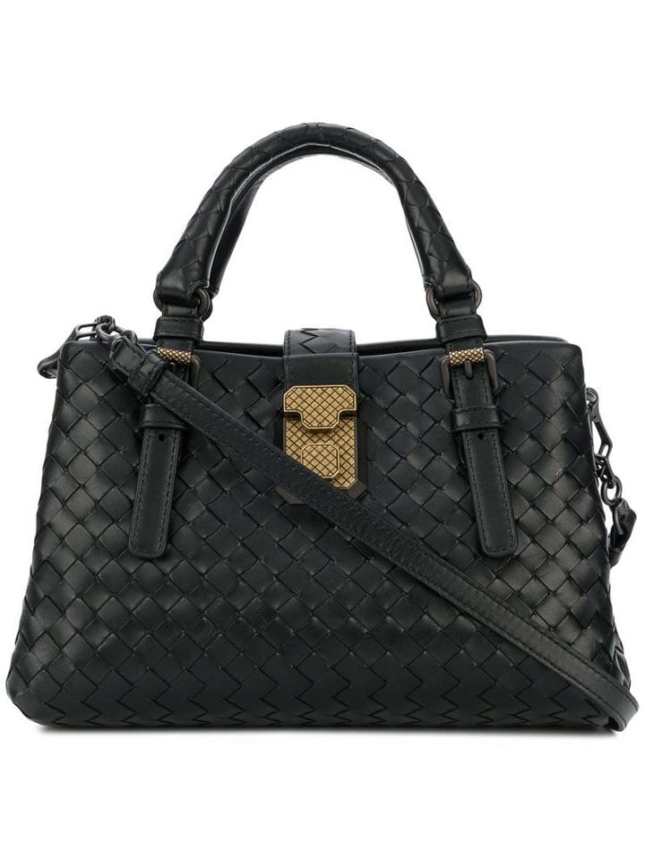 Bottega Veneta Nero Intrecciato Calf Mini Roma Bag - Black