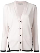 Lanvin Contrast Trim Cardigan, Size: Small, Nude/neutrals, Wool
