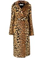Victoria Beckham Leopard Print Trench Coat - Brown