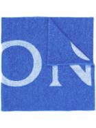 Moncler Logo Knit Scarf - Blue