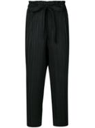 Pleats Please By Issey Miyake High Waisted Pleated Culottes - Black