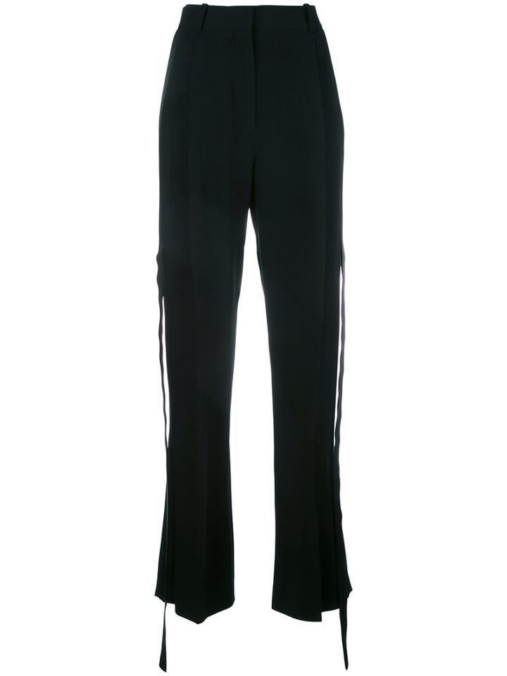 Givenchy Silk Panel Tie Relaxed Trousers, Women's, Size: 38, Black, Spandex/elastane/viscose/silk/polyamide
