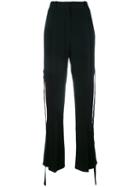 Givenchy Silk Panel Tie Relaxed Trousers, Women's, Size: 38, Black, Spandex/elastane/viscose/silk/polyamide