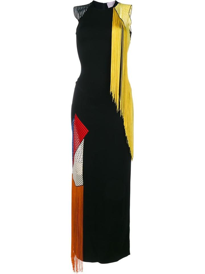 Christopher Kane Fringed Sleeveless Long Dress
