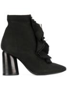 Cinzia Araia Ruffled Ankle Boots - Black