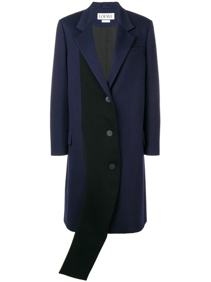 Loewe Contrasting Panel Coat - Blue