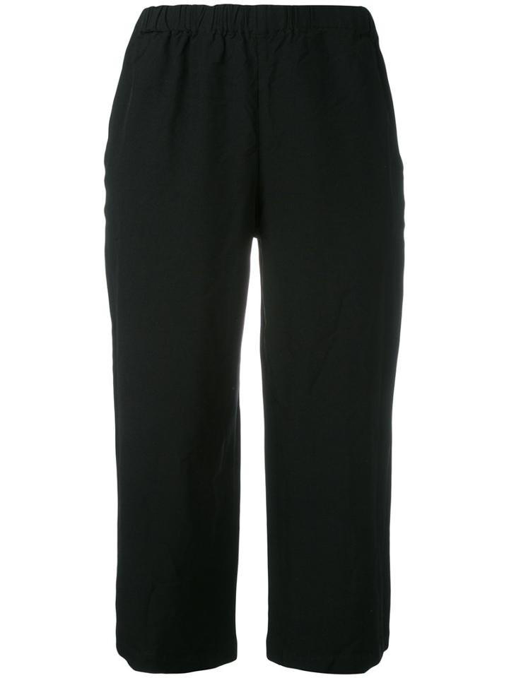 Comme Des Garçons Comme Des Garçons Cropped Wide-leg Trousers, Women's, Size: Small, Black, Polyester