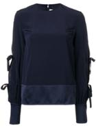 Victoria Victoria Beckham Tied-sleeves Blouse - Blue