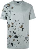 Lanvin Leaf Print T-shirt, Men's, Size: S, Grey, Cotton