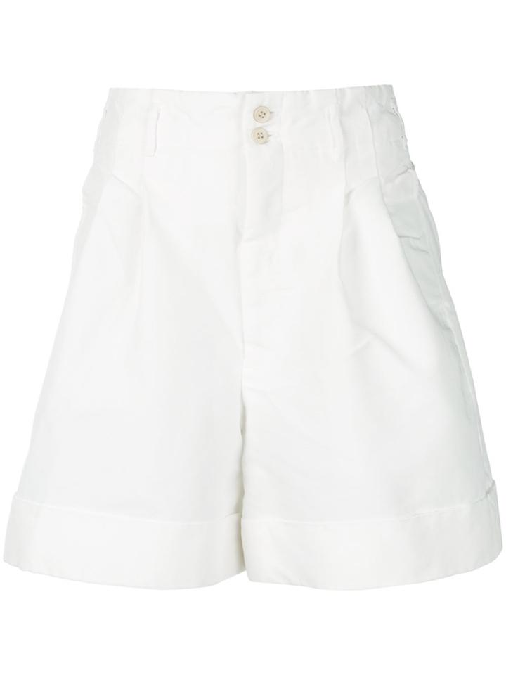Comme Des Garçons Turned-up Hem Shorts - White