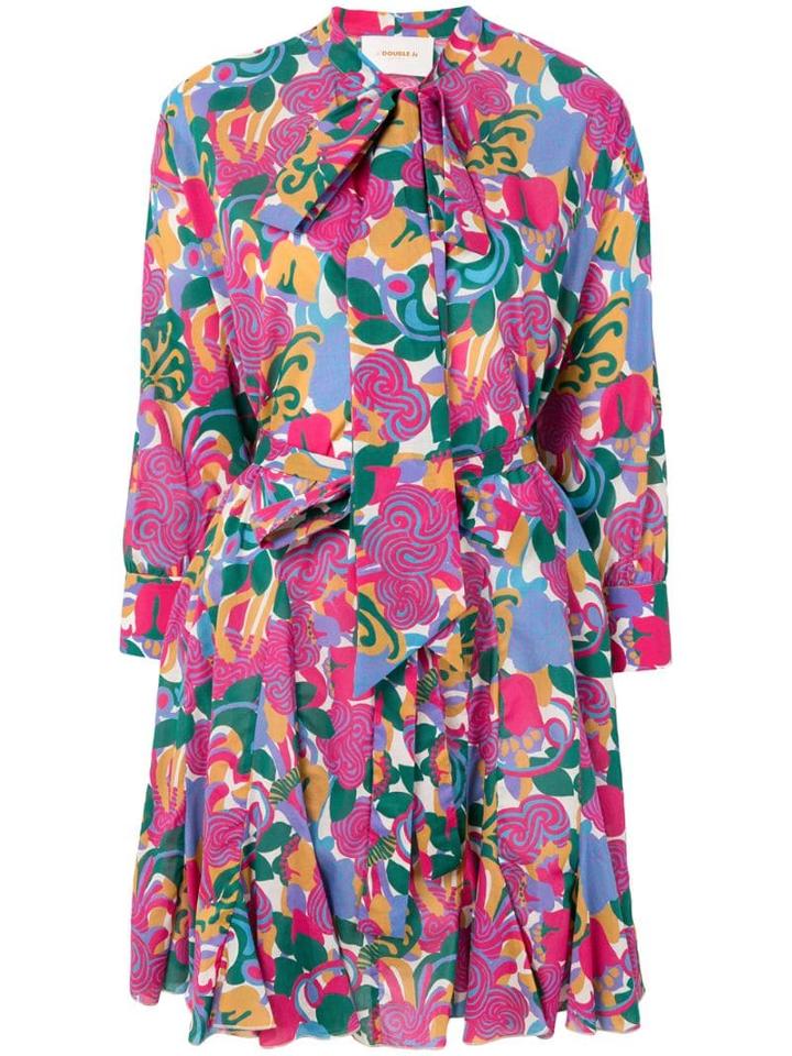 La Doublej Graphic Print Shirt Dress - Pink