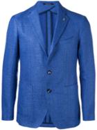 Tagliatore Two-button Blazer, Men's, Size: 52, Blue, Cotton/linen/flax/cupro