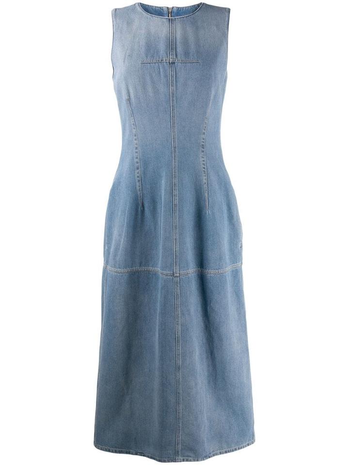 Mm6 Maison Margiela Denim Midi Dress - Blue