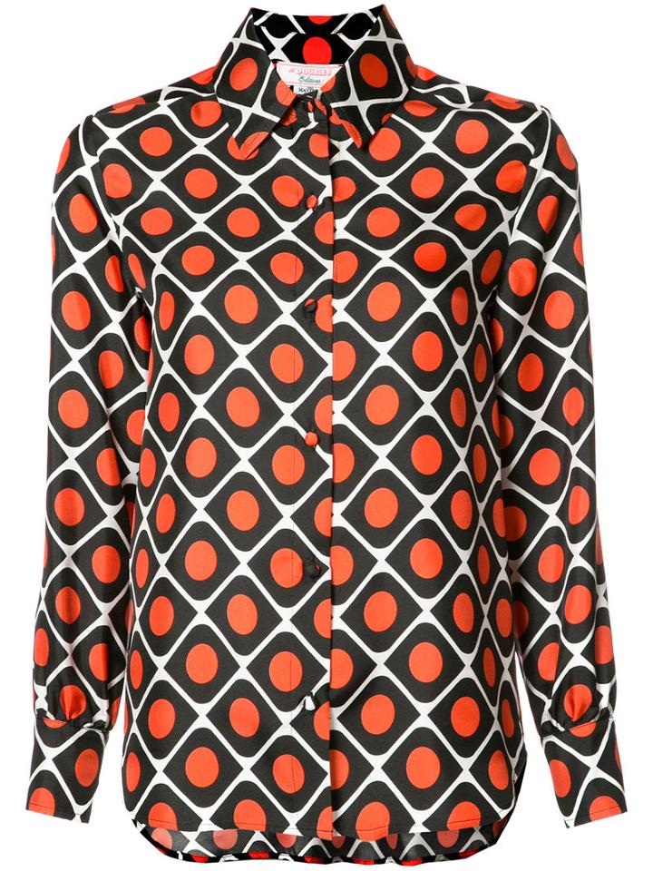 La Double J Circle Print Shirt, Women's, Size: Large, Black, Silk