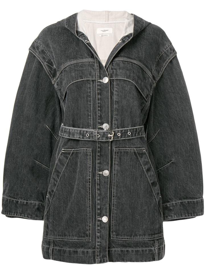 Isabel Marant Étoile Faded Hooded Denim Coat - Grey