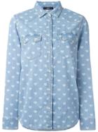Diesel Heart Print Shirt, Women's, Size: Large, Blue, Cotton