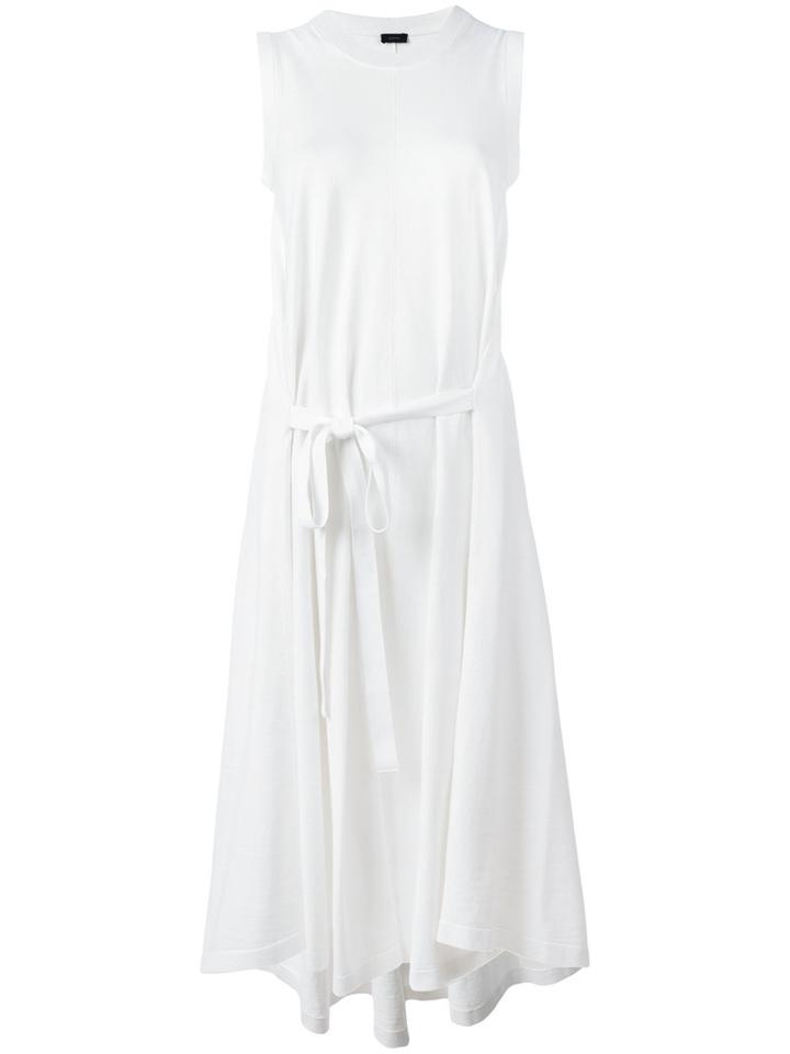 Joseph Belted Flared Dress, Women's, Size: Small, White, Cotton
