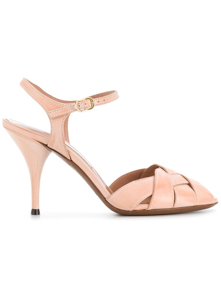 L'autre Chose Woven Open Toe Sandals - Nude & Neutrals